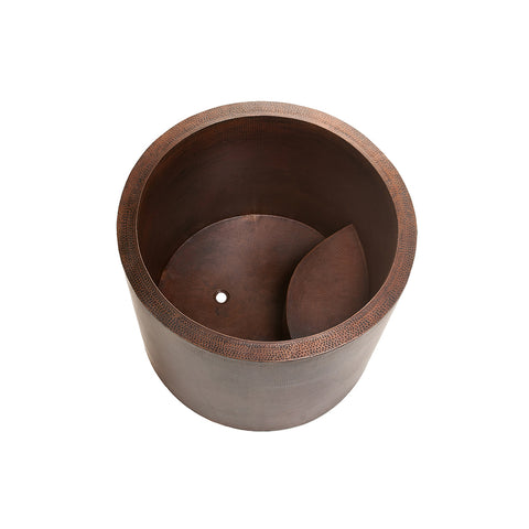 Main Image of Premier Copper Products Japanese Style Soaker Hammered Copper Bathtub, BTR45DB