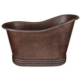 Premier Copper Products 52" Hammered Copper Freestanding Bathtub, Oil Rubbed Bronze, BTS52DB