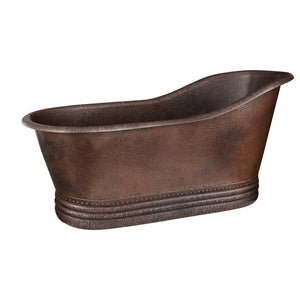 Alternate Image for Premier Copper Products 67" Hammered Copper Single Slipper Bathtub, BTS67DB