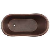 Alternative View of Premier Copper Products 67" Hammered Copper Single Slipper Bathtub, BTS67DB