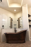 Installation Image of Premier Copper Products 67" Hammered Copper Single Slipper Bathtub, BTS67DB