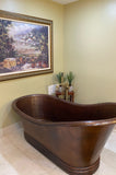 Installation Image of Premier Copper Products 67" Hammered Copper Single Slipper Bathtub, BTS67DB