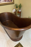 Installation Image of Premier Copper Products 67" Hammered Copper Single Slipper Bathtub, BTS67DB