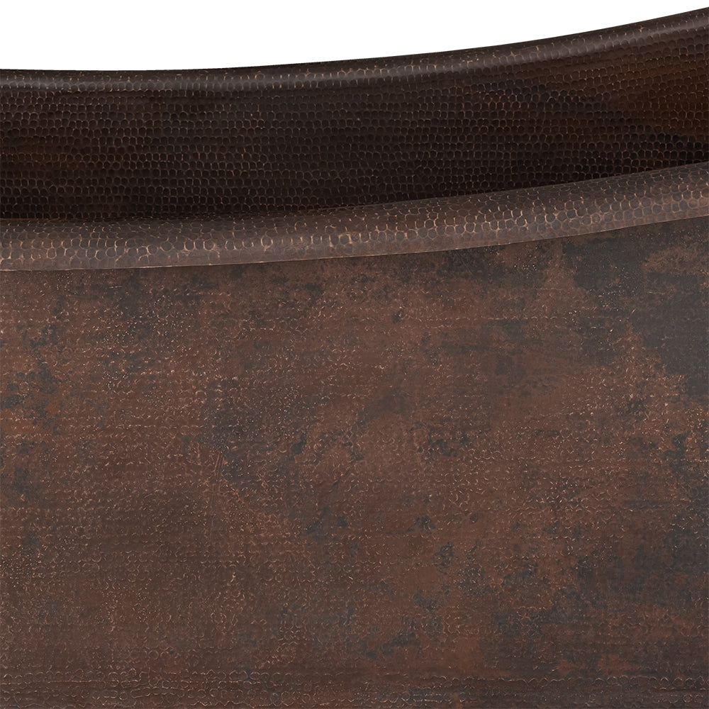 Alternative View of Premier Copper Products 67" Hammered Copper Canoa Single Slipper Bathtub, BTSC67DB