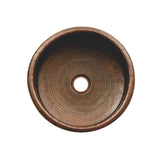 Premier Copper Products 15" Round Bar Vessel Tub Sink w/ 2" Drain Opening, Matching Drain and Accessories, Oil Rubbed Bronze, BSP5_BV15DB2-B