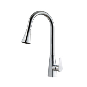 Alternate Image for Houzer 1.75 GPM Catori Series Polished Chrome Single Handle Pull-Out Kitchen Faucet - Brass, CAT-172-PC