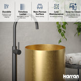 Karran Cinox 15" x 15" Round Freestanding Stainless Steel Bathroom Sink, Gold, 16 Gauge, CCP100G