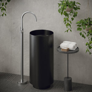 Alternate Image for Karran Cinox 15" x 15" Round Freestanding Stainless Steel Bathroom Sink, Gunmetal Grey, 16 Gauge, CCP100GG