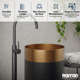 Karran Cinox 15" x 15" Round Freestanding Stainless Steel Bathroom Sink, Brushed Copper and Gunmetal Grey, 16 Gauge, CCP200BC