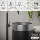 Karran Cinox 15" x 15" Round Freestanding Stainless Steel Bathroom Sink, Stainless Steel and Gunmetal Grey, 16 Gauge, CCP200SS