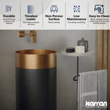 Karran Cinox 15" x 15" Round Freestanding Stainless Steel Bathroom Sink, Brushed Copper and Gunmetal Grey, 16 Gauge, CCP300BC