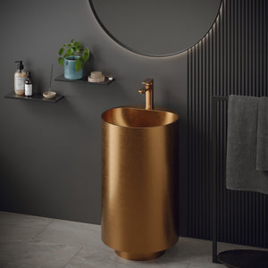 Alternate Image for Karran Cinox 16.5" x 16.5" Round Freestanding Stainless Steel Bathroom Sink, Brushed Copper, 16 Gauge, CCP400BC