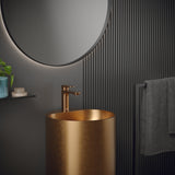 Karran Cinox 16.5" x 16.5" Round Freestanding Stainless Steel Bathroom Sink, Brushed Copper, 16 Gauge, CCP400BC