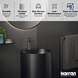Karran Cinox 16.5" x 16.5" Round Freestanding Stainless Steel Bathroom Sink, Gunmetal Grey, 16 Gauge, CCP400GG