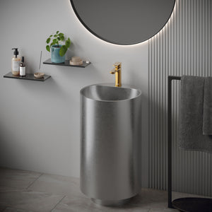 Alternate Image for Karran Cinox 16.5" x 16.5" Round Freestanding Stainless Steel Bathroom Sink, 16 Gauge, CCP400SS