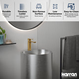 Karran Cinox 16.5" x 16.5" Round Freestanding Stainless Steel Bathroom Sink, 16 Gauge, CCP400SS