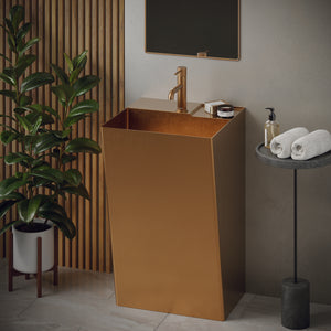 Alternate Image for Karran Cinox 19.75" x 16.5" Rectangular Wall-Adjacent, Freestanding Stainless Steel Bathroom Sink, Brushed Copper, 16 Gauge, CCP500BC