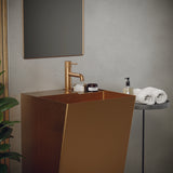 Karran Cinox 19.75" x 16.5" Rectangular Wall-Adjacent, Freestanding Stainless Steel Bathroom Sink, Brushed Copper, 16 Gauge, CCP500BC
