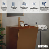 Karran Cinox 19.75" x 16.5" Rectangular Wall-Adjacent, Freestanding Stainless Steel Bathroom Sink, Brushed Copper, 16 Gauge, CCP500BC