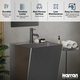 Karran Cinox 19.75" x 16.5" Rectangular Wall-Adjacent, Freestanding Stainless Steel Bathroom Sink, 16 Gauge, CCP500SS