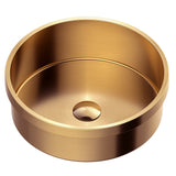 Karran Cinox 15" x 15" Round Drop In/Topmount Stainless Steel Bathroom Sink, Brushed Copper, 16 Gauge, CCT100BC