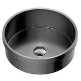 Karran Cinox 15" x 15" Round Drop In/Topmount Stainless Steel Bathroom Sink, Gunmetal Grey, 16 Gauge, CCT100GG