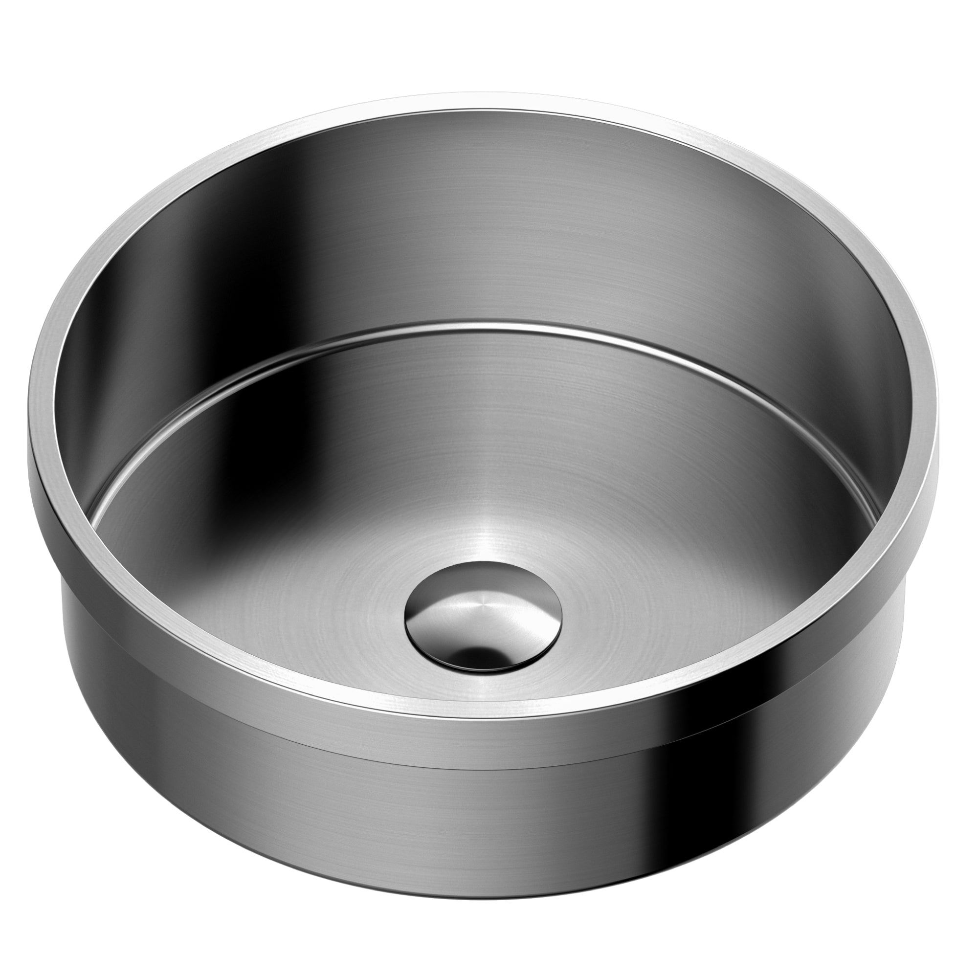 Karran Cinox 15" x 15" Round Drop In/Topmount Stainless Steel Bathroom Sink, 16 Gauge, CCT100SS