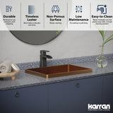 Karran Cinox 14.25" x 20" Rectangular Drop In/Topmount Stainless Steel Bathroom Sink, Brushed Copper, 16 Gauge, CCT200BC