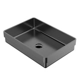 Karran Cinox 14.25" x 20" Rectangular Drop In/Topmount Stainless Steel Bathroom Sink, Gunmetal Grey, 16 Gauge, CCT200GG