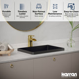 Karran Cinox 14.25" x 20" Rectangular Drop In/Topmount Stainless Steel Bathroom Sink, Gunmetal Grey, 16 Gauge, CCT200GG