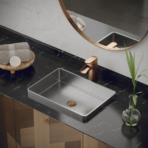 Alternate Image for Karran Cinox 14.25" x 20" Rectangular Drop In/Topmount Stainless Steel Bathroom Sink, 16 Gauge, CCT200SS
