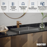 Karran Cinox 14.25" x 20" Rectangular Drop In/Topmount Stainless Steel Bathroom Sink, 16 Gauge, CCT200SS