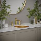 Karran Cinox 15.75" x 15.75" Round Undermount Stainless Steel Bathroom Sink, Gold, 16 Gauge, CCU100G