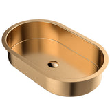 Karran Cinox 17" x 27.5" Oval Undermount Stainless Steel Bathroom Sink, Brushed Copper, 16 Gauge, CCU200BC