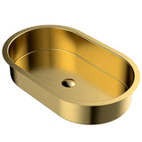 Karran Cinox 17" x 27.5" Oval Undermount Stainless Steel Bathroom Sink, Gold, 16 Gauge, CCU200G