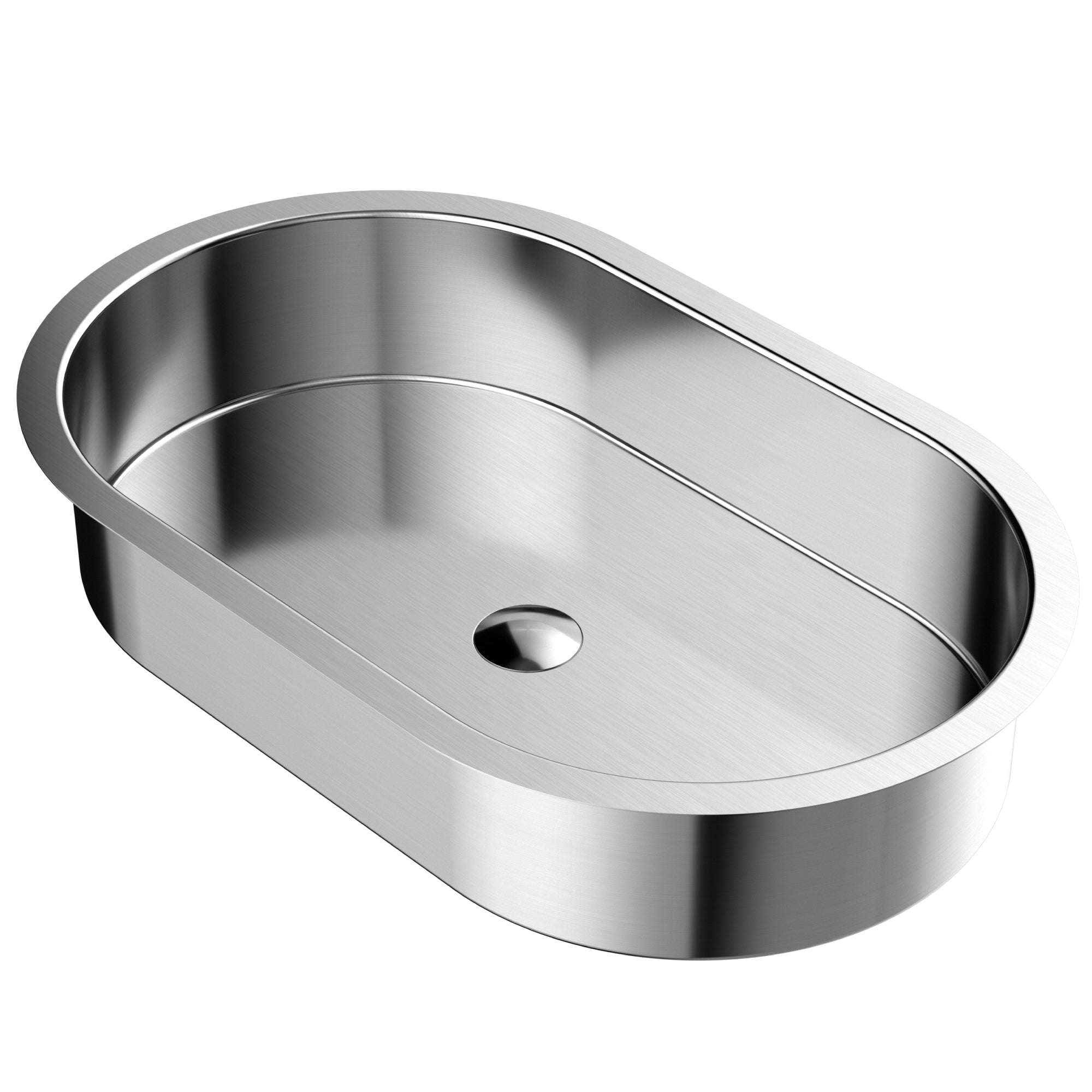 Karran Cinox 17" x 27.5" Oval Undermount Stainless Steel Bathroom Sink, 16 Gauge, CCU200SS