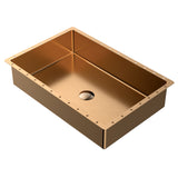 Karran Cinox 15" x 21.625" Rectangular Undermount Stainless Steel Bathroom Sink, Brushed Copper, 16 Gauge, CCU300BC