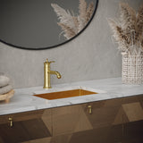 Karran Cinox 15" x 21.625" Rectangular Undermount Stainless Steel Bathroom Sink, Gold, 16 Gauge, CCU300G