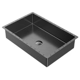 Karran Cinox 15" x 21.625" Rectangular Undermount Stainless Steel Bathroom Sink, Gunmetal Grey, 16 Gauge, CCU300GG