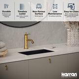 Karran Cinox 15" x 21.625" Rectangular Undermount Stainless Steel Bathroom Sink, Gunmetal Grey, 16 Gauge, CCU300GG