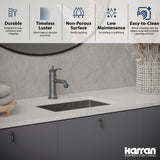 Karran Cinox 15" x 21.625" Rectangular Undermount Stainless Steel Bathroom Sink, 16 Gauge, CCU300SS