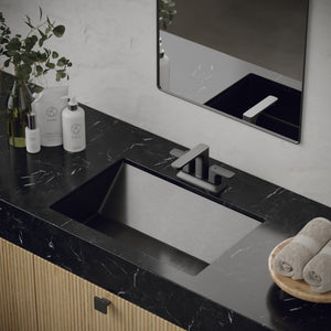 Alternate Image for Karran Cinox 15.75" x 23.625" Rectangular Undermount Stainless Steel Bathroom Sink, Gunmetal Grey, 16 Gauge, CCU400GG