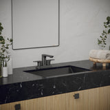 Karran Cinox 15.75" x 23.625" Rectangular Undermount Stainless Steel Bathroom Sink, Gunmetal Grey, 16 Gauge, CCU400GG