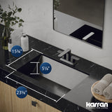 Karran Cinox 15.75" x 23.625" Rectangular Undermount Stainless Steel Bathroom Sink, Gunmetal Grey, 16 Gauge, CCU400GG