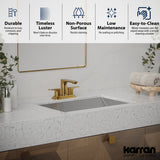 Karran Cinox 15.75" x 23.625" Rectangular Undermount Stainless Steel Bathroom Sink, 16 Gauge, CCU400SS