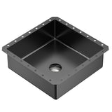 Karran Cinox 15.75" x 15.75" Square Undermount Stainless Steel Bathroom Sink, Gunmetal Grey, 16 Gauge, CCU500GG