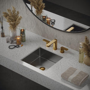 Alternate Image for Karran Cinox 15.75" x 15.75" Square Undermount Stainless Steel Bathroom Sink, 16 Gauge, CCU500SS