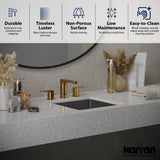 Karran Cinox 15.75" x 15.75" Square Undermount Stainless Steel Bathroom Sink, 16 Gauge, CCU500SS