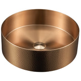 Karran Cinox 15" x 15" Round Vessel Stainless Steel Bathroom Sink, Brushed Copper, 16 Gauge, CCV100BC