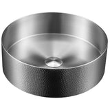 Karran Cinox 15" x 15" Round Vessel Stainless Steel Bathroom Sink, 16 Gauge, CCV100SS